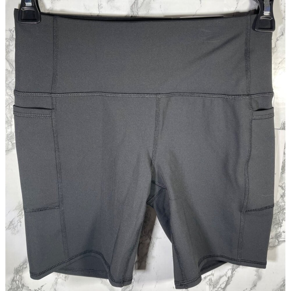 RBX Womens Tech Flex Compression Shorts M Black Squat Proof Activewear pockets